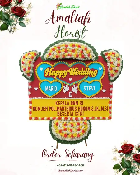 Papan Bunga Pernikahan Atap